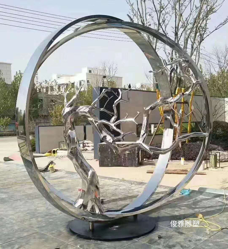 長春建業集團不銹鋼雕塑制作案例